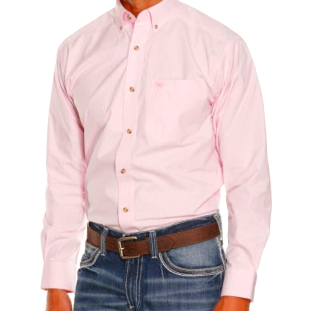 Ariat Size Small Pro Series Pink Casual Button Down Shirt.